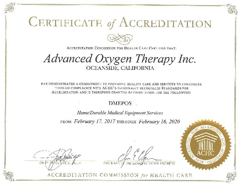 Regulatory Advanced Oxygen Therapy Inc
