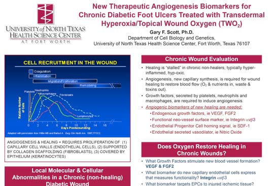 New therapeutic angiogenesis biomarkers for chronic diabetic foot ulcers treated with hyperoxia / topical wound oxygen