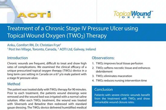 Treatment of Chronic Stage Ulcers with Topical Wound Oxygen