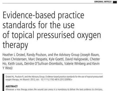 17-6-Orsted—2012—International-Wound-Journal—Evidence-based-practice-standard-for-TWO2-use-1 Evidence-based practice standards for the use of topical pressurized oxygen therapy