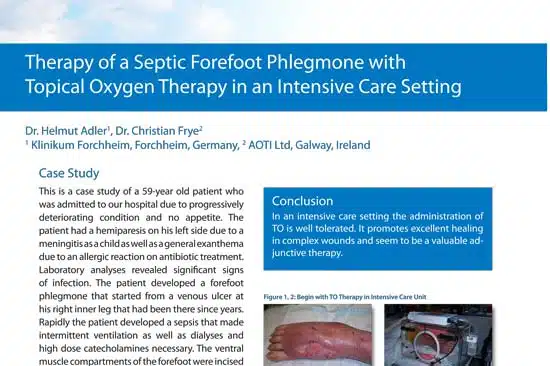 Therapy of a Septic Forefoot Phlegmone with Topical Wound Oxygen (TWO2) in an Intensive Care Setting