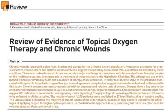 Evidence of Topical Wound Therapy treating Chronic Wounds