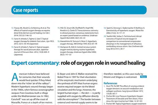 Role of Oxygen in Wound Healing
