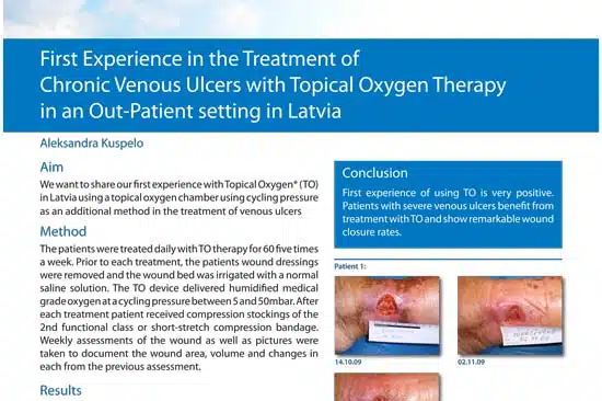 Clinical Evidence 18 First Experience in the Treatment of Chronic Venous Ulcers with Topical Wound Oxygen (TWO2) in an Out-Patient setting in Latvia