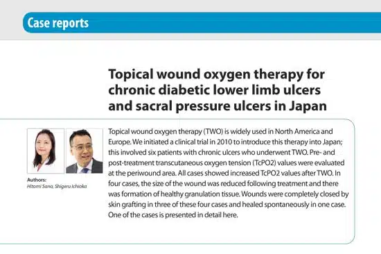 Topical wound oxygen therapy for chonic diabetic lower limb ulcers and sacral pressue ulcers in Japan