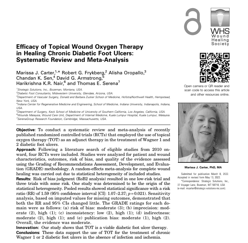 Carter – Efficacy of Topical Wound Oxygen Therapy in Healing Chronic DFU – Systematic Review and Met Analysis